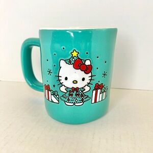 New Extra Large Hello Kitty Merry & Bright Christmas Dress  Mug Ceramic Blue